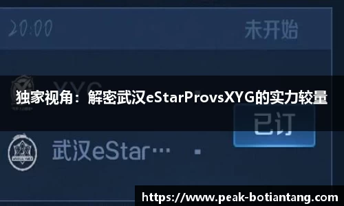 独家视角：解密武汉eStarProvsXYG的实力较量